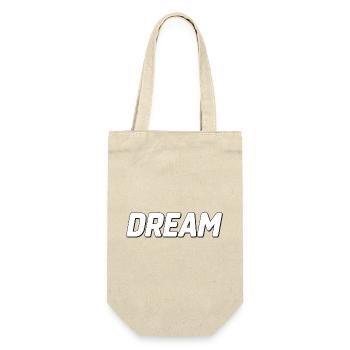 Dream Bold Typografie-Kunst - Geschenkbeutel für Flaschen - Natur - Vorne