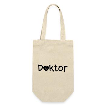 Doktor Arzt Liebe Medizin Spruch Geschenk - Geschenkbeutel für Flaschen - Natur - Vorne