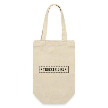 Trucker Girl - Geschenkbeutel für Flaschen - Natur - Vorne