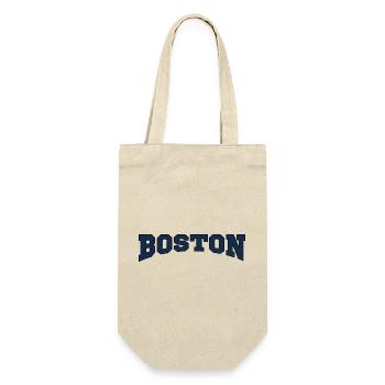 Boston Block Font Logo - Gift Bag for Bottles - nature - Front