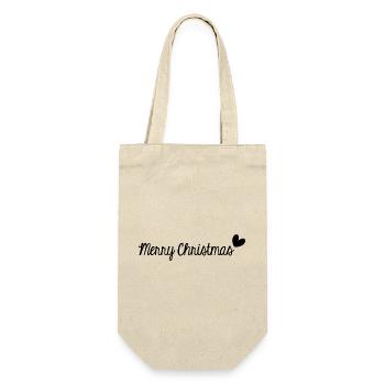 WEIHNACHTEN. FROHE WEIHNACHTEN. FROHE WEIHNACHTEN. NEUJAHR - Geschenkbeutel für Flaschen - Natur - Vorne
