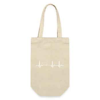 EKG Kurve - Herzkurve - Puls - Otter - Natur - Geschenkbeutel für Flaschen - Natur - Vorne