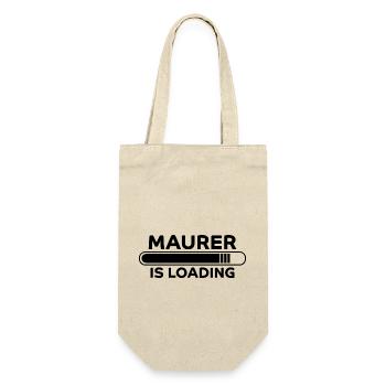 Maurer Spruch Baustelle Lustiges Maurer Geschenk - Geschenkbeutel für Flaschen - Natur - Vorne