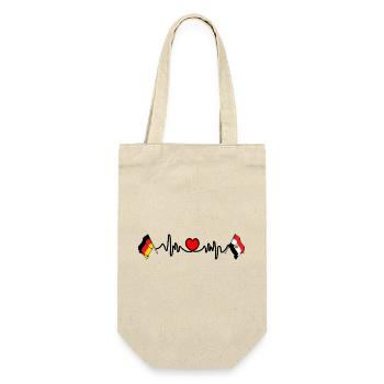 Cardioherz mit Flagge Deutschland und Flagge Ägypten - Geschenkbeutel für Flaschen - Natur - Vorne