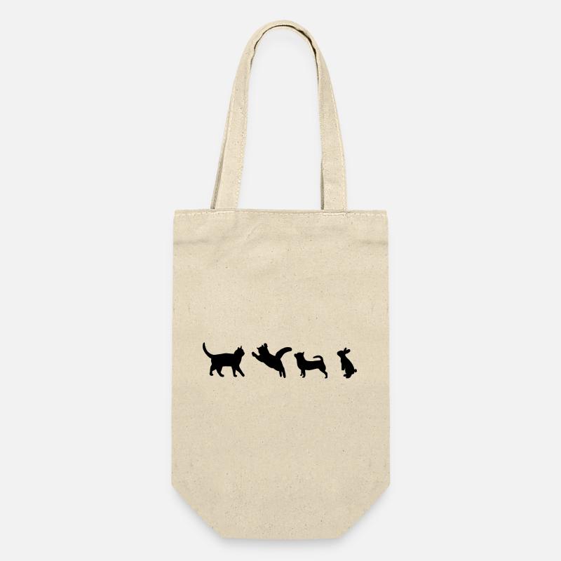 Chat Chien Lapin Animaux Silhouette Silhouette - Sac à bouteille - nature