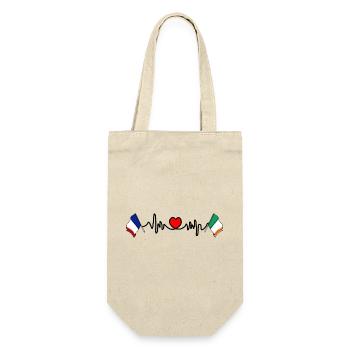 Cardio coeur avec drapeau France et drapeau Irlande - Sac à bouteille - nature - Devant