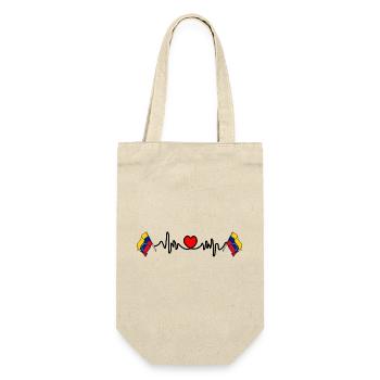 Cardio heart with flag Venezuela - Gift Bag for Bottles - nature - Front