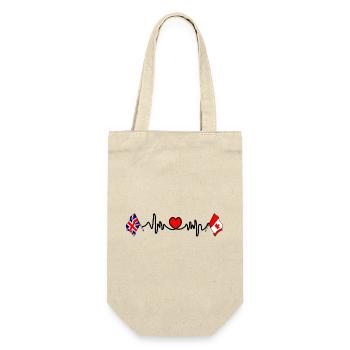 Cardio heart with England flag and Canada flag - Gift Bag for Bottles - nature - Front