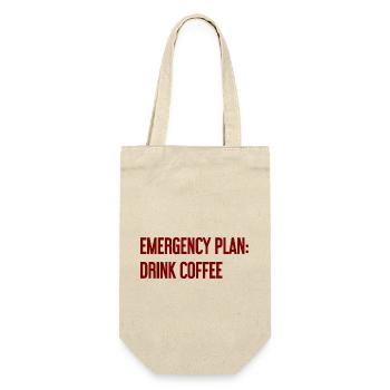 Kaffee-Notfallplan - Geschenkbeutel für Flaschen - Natur - Vorne