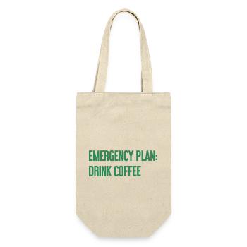 Kaffee-Notfallplan - Geschenkbeutel für Flaschen - Natur - Vorne