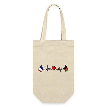 Cardio Heart Flag France Flag Afghanistan - Gift Bag for Bottles - nature - Front