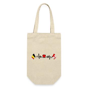 Cardio heart, Flag Belgium and flag Canada - Gift Bag for Bottles - nature - Front