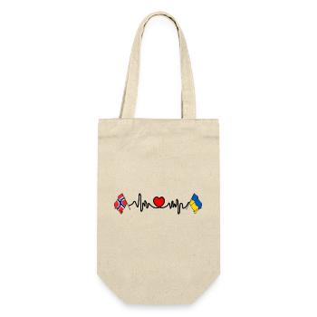 Cardio heart Flag Norway, flag Ukraine - Gift Bag for Bottles - nature - Front