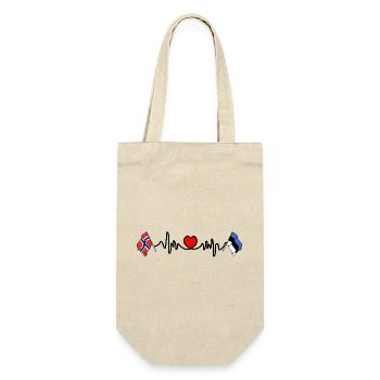 Cardio heart Flag Norway, flag Estonia - Gift Bag for Bottles - nature - Front