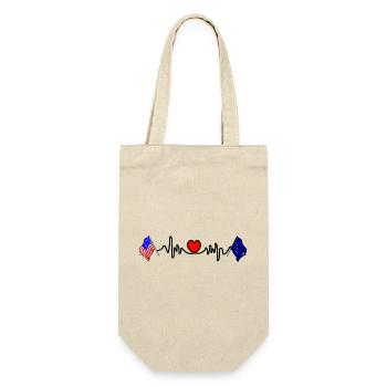 Cardio heart with USA and Alaska - Gift Bag for Bottles - nature - Front