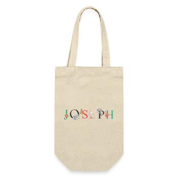 JOSEPH Name Art With Flowers Embroidered - Gift Bag for Bottles - nature - Front