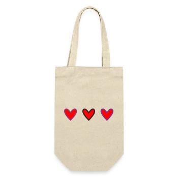 PAAR. VALENTINSTAG. HERZ. WEIHNACHTEN. GERADE VERHEIRATET. - Geschenkbeutel für Flaschen - Natur - Vorne