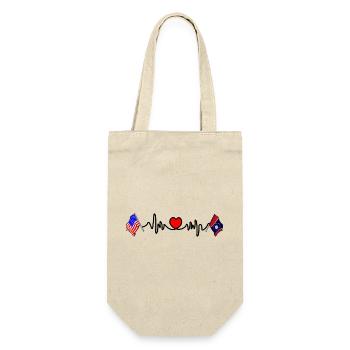 Cardio heart with USA flag and Mississippi flag - Gift Bag for Bottles - nature - Front