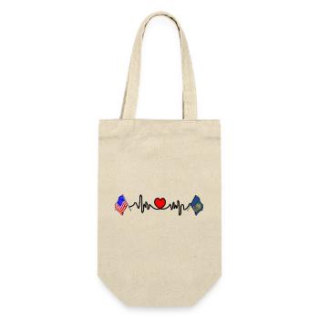 Cardio heart avec drapeau américain et drapeau Indaho - Sac à bouteille - nature - Devant