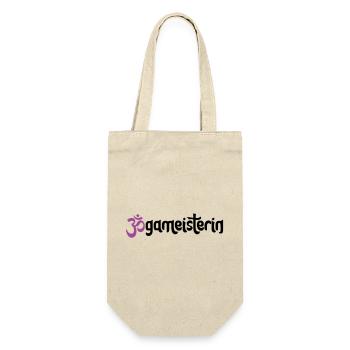 Jogameisterin - Typografisches OM (3-Farbig) - Geschenkbeutel für Flaschen - Natur - Vorne