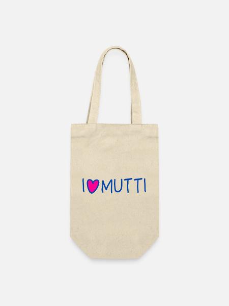 Mama I love Mutti Spruch Muttertag - Geschenkbeutel für Flaschen - Natur