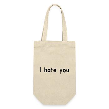 I hate you Black by Falsches Design - Geschenkbeutel für Flaschen - Natur - Vorne