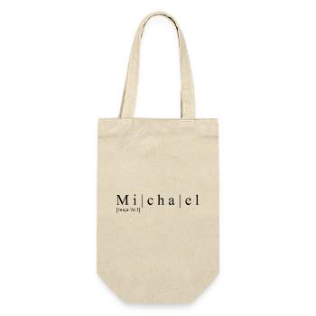 Name: abstract, typographic, white, Michael - Gift Bag for Bottles - nature - Front