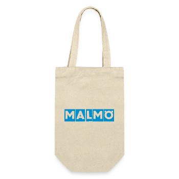 Malmö – Blue Text Design - Gift Bag for Bottles - nature - Front