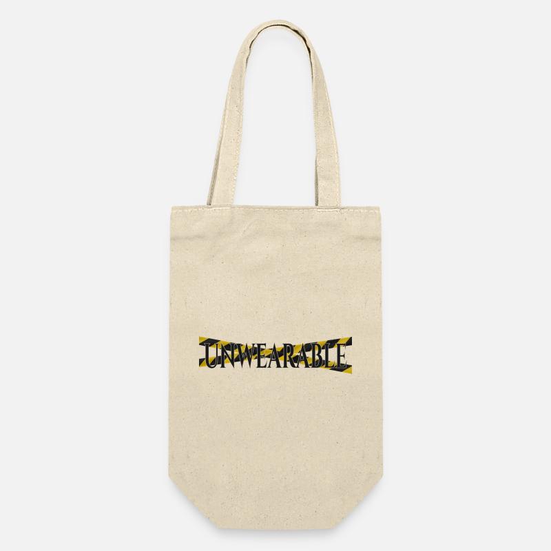 Untragbar – Statement-Design mit Warnband - Geschenkbeutel für Flaschen - Natur