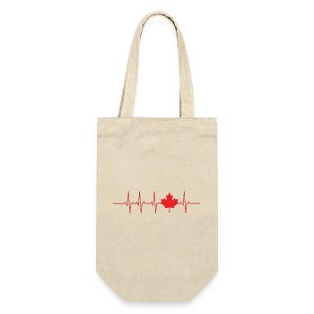 Herzschlag Maple Leaf Feel the Heartbeat - Geschenkbeutel für Flaschen - Natur - Vorne