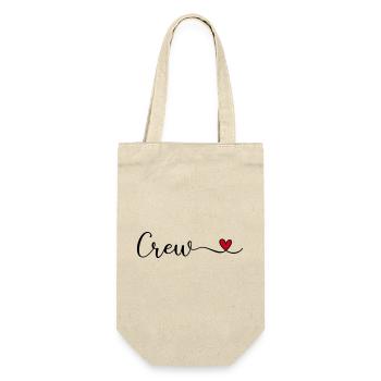 Crew mit Herz Design - Geschenkbeutel für Flaschen - Natur - Vorne