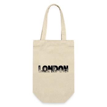 London Großbritannien England Silhouette  - Geschenkbeutel für Flaschen - Natur - Vorne