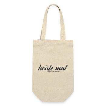 Heute mal überraschen lassen – Minimal Typografie - Geschenkbeutel für Flaschen - Natur - Vorne
