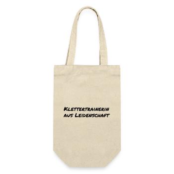 Klettertrainerin aus Leidenschaft Geschenk - Geschenkbeutel für Flaschen - Natur - Vorne