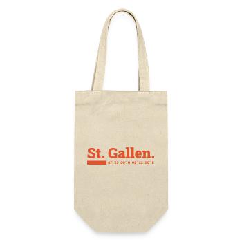 St Gallen Koordinaten - Geschenkbeutel für Flaschen - Natur - Vorne