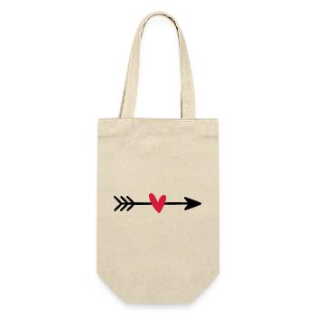 Flèche avec cadeau d'amour coeur cupidon - Sac à bouteille - nature - Devant