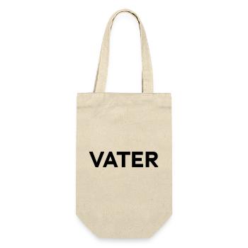 Vater Typografie Design VATER-MUTTER-KIND Geburt - Geschenkbeutel für Flaschen - Natur - Vorne