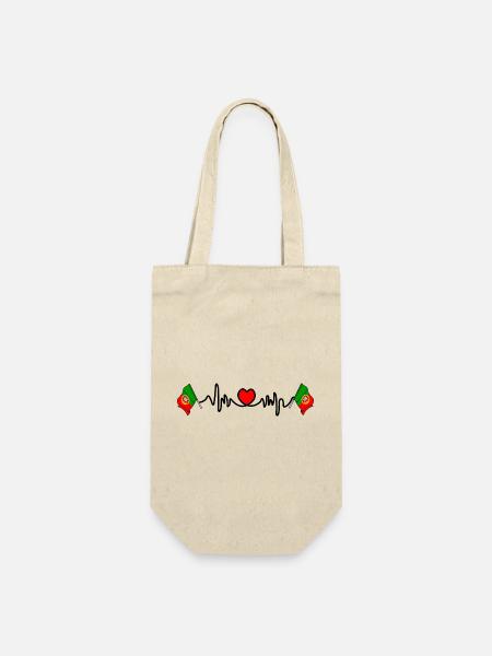 Herzfrequenz-Cardio für Portugal - Geschenkbeutel für Flaschen - Natur