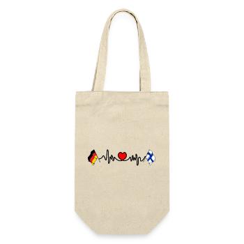 Cardio heart with Flag Germany and flag Finland - Gift Bag for Bottles - nature - Front