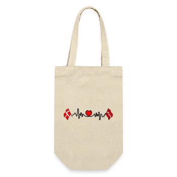 Cardio heart Flag Denmark, flag Latvia - Gift Bag for Bottles - nature - Front