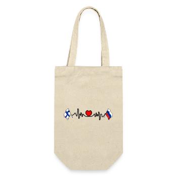 Cardio heart Flag Finland, flag Russia - Gift Bag for Bottles - nature - Front