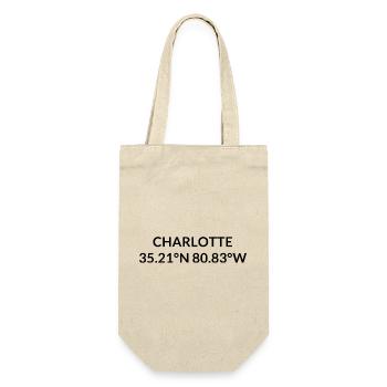 Charlotte North Carolina USA Koordinaten - Geschenkbeutel für Flaschen - Natur - Vorne