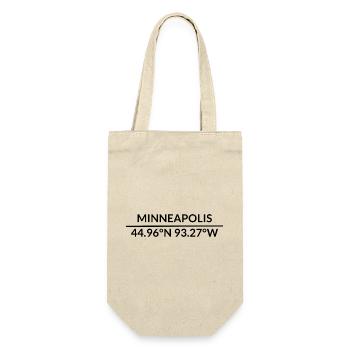 Minneapolis Minnesota USA Koordinaten - Geschenkbeutel für Flaschen - Natur - Vorne