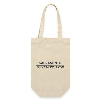 Sacramento California USA Koordinaten - Geschenkbeutel für Flaschen - Natur - Vorne