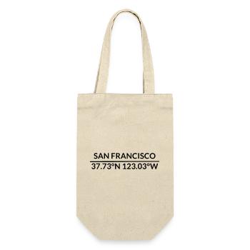 San Francisco, California, United States Coordinates - Gift Bag for Bottles - nature - Front