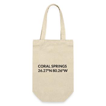 Coral Springs Florida USA Koordinaten - Geschenkbeutel für Flaschen - Natur - Vorne