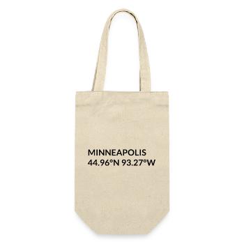Minneapolis Minnesota USA Koordinaten - Geschenkbeutel für Flaschen - Natur - Vorne