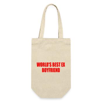 world's best ex boyfriend - Geschenkbeutel für Flaschen - Natur - Vorne