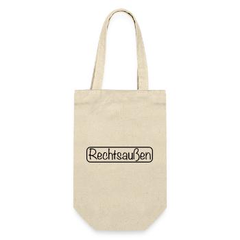 Rechtsaußen Schriftzug (Schwarz) - Geschenkbeutel für Flaschen - Natur - Vorne
