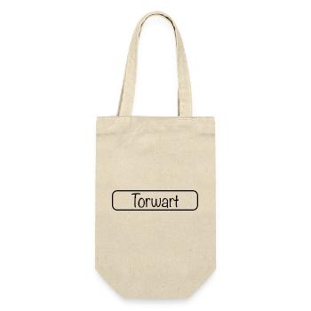 Torwart Schriftzug (Schwarz) - Geschenkbeutel für Flaschen - Natur - Vorne
